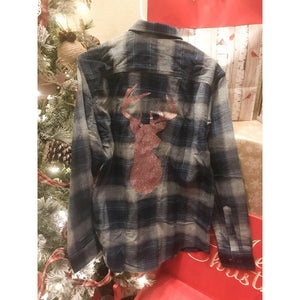 Plaid Reindeer Shirt - Stella's Shabby Boutique