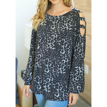 Load image into Gallery viewer, Grey Leopard Knit Top